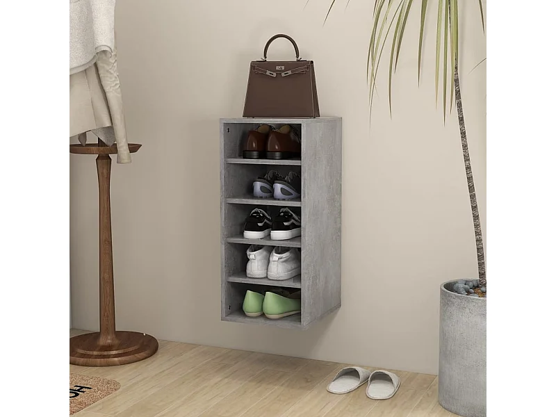 Schoenenkast Betongrijs 31,5x35x70 cm Spaanplaat