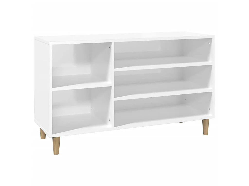 Armoire à chaussure Blanc brillant 102x36x60 cm Bois ingénierie