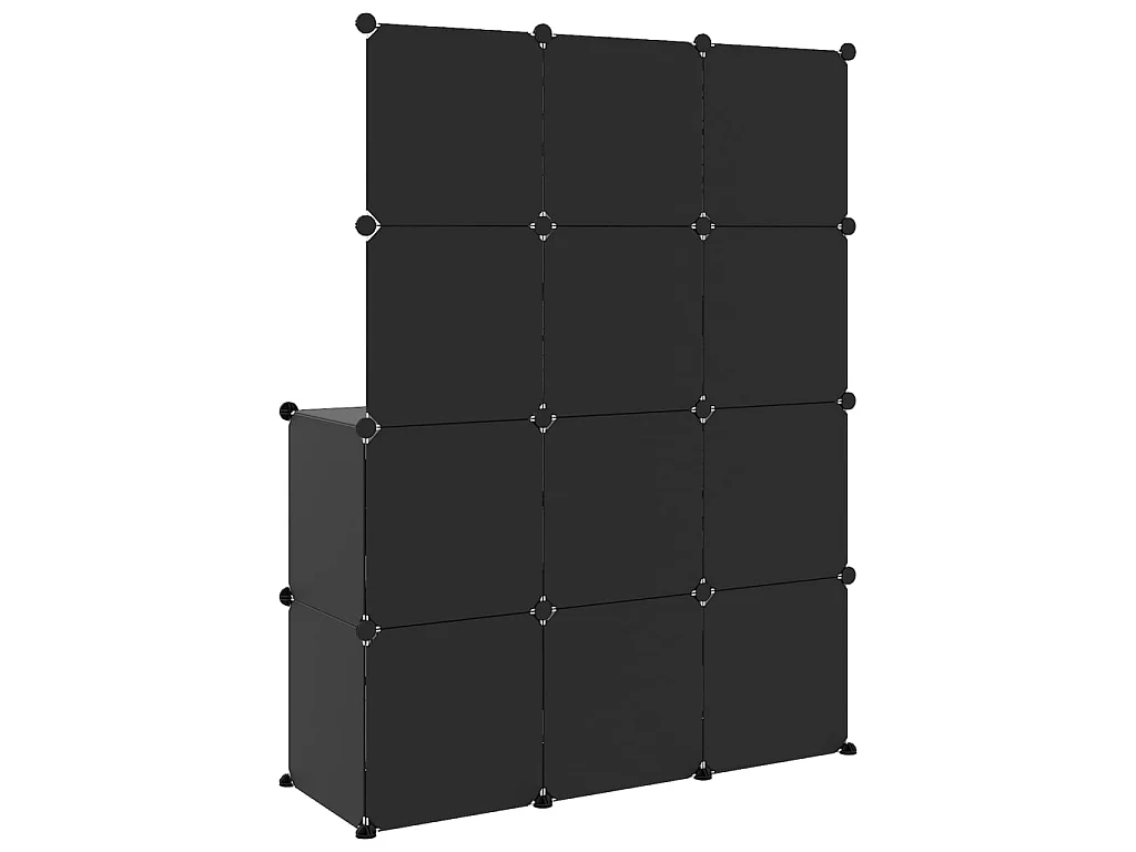 Armário infantil com 10 cubos Preto PP