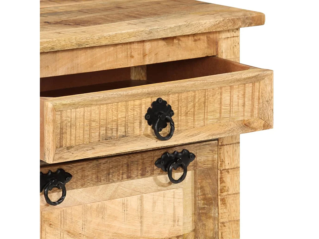 Armoire à chaussures 4 niveaux avec tiroir Bois manguier brut