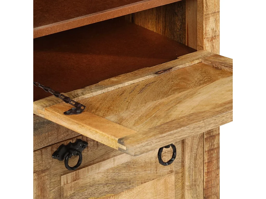 Armoire à chaussures 4 niveaux avec tiroir Bois manguier brut