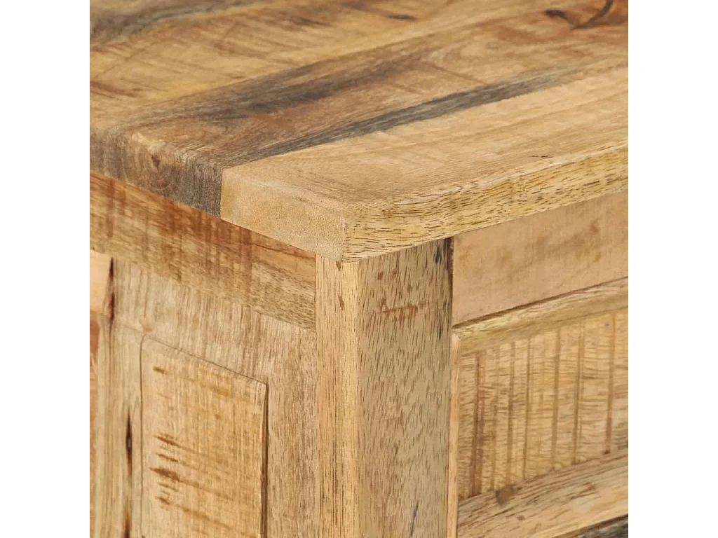 Armoire à chaussures 4 niveaux avec tiroir Bois manguier brut