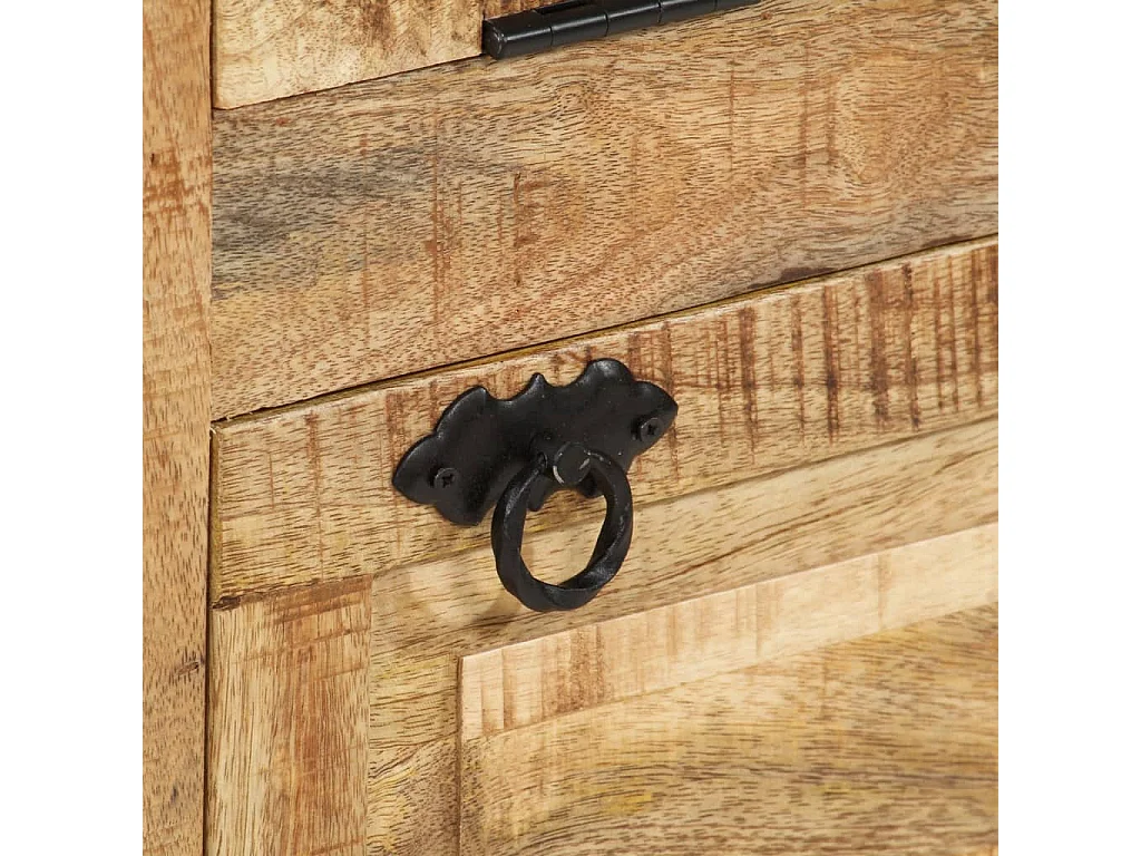 Armoire à chaussures 4 niveaux avec tiroir Bois manguier brut