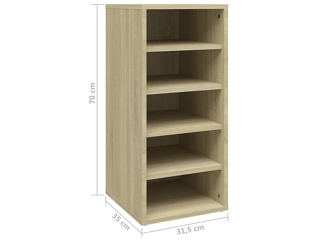 Armoire à chaussures Chêne Sonoma 31,5x35x70 cm Aggloméré