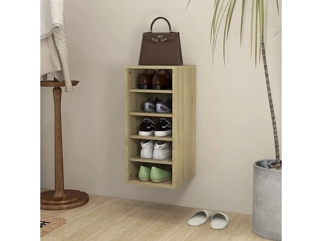 Armoire à chaussures Chêne Sonoma 31,5x35x70 cm Aggloméré