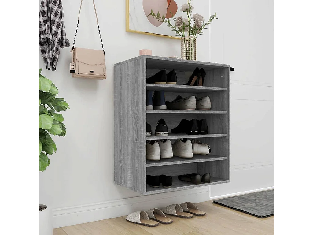 Zapatero Sonoma gris 60x35x70 cm Madera contrachapada