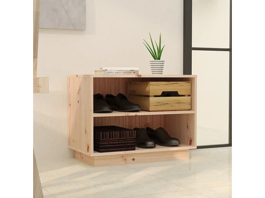 Schuhschrank 60x34x45 cm Massives Kiefernholz