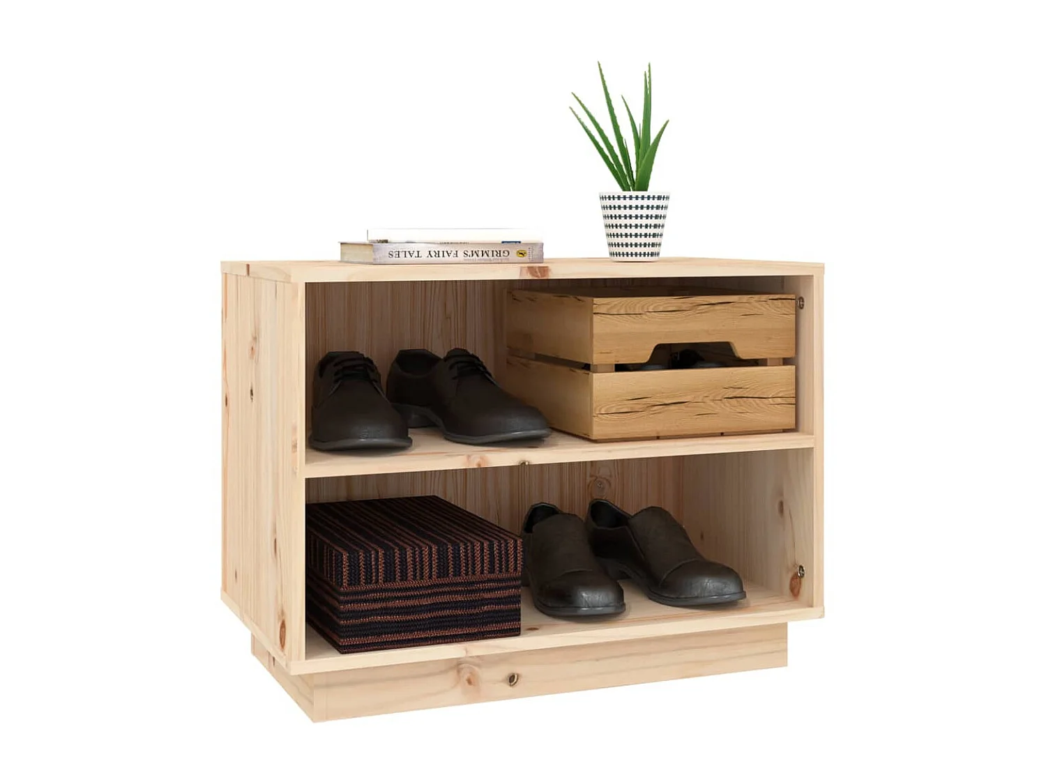 Schuhschrank 60x34x45 cm Massives Kiefernholz