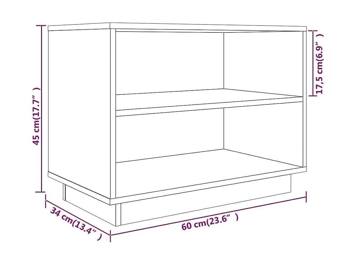 Schuhschrank 60x34x45 cm Massives Kiefernholz