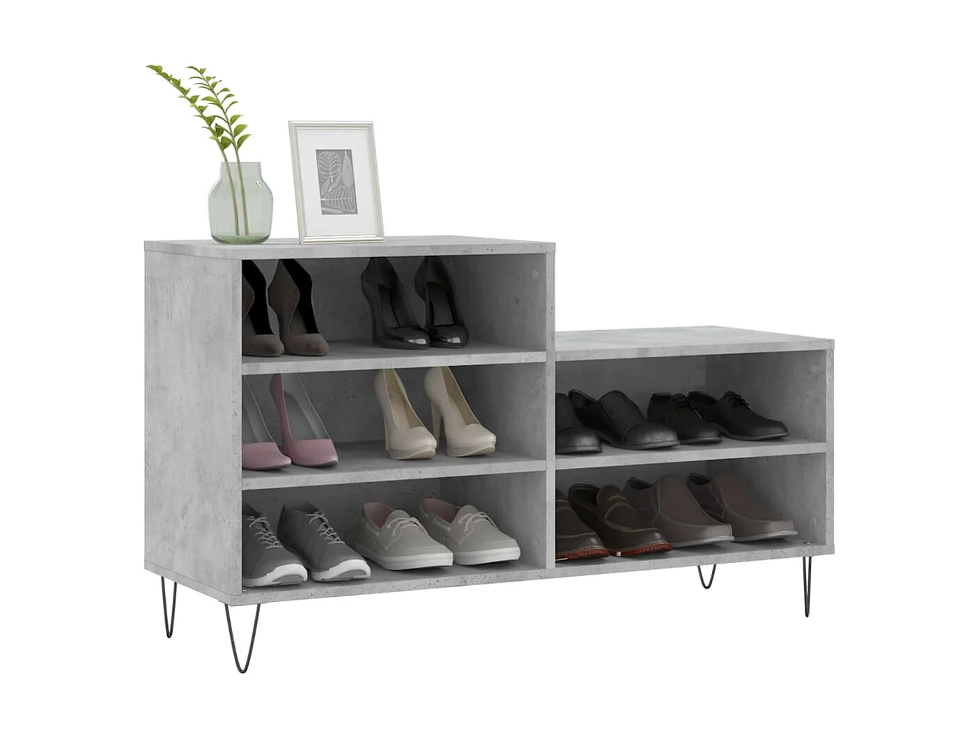 Armoire à chaussures Gris béton 102x36x60 cm Bois d'ingénierie
