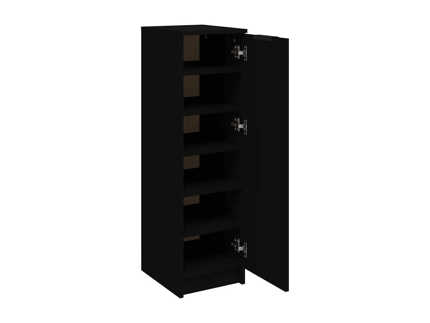 Schoenenkast zwart 30x35x100 cm samengesteld hout