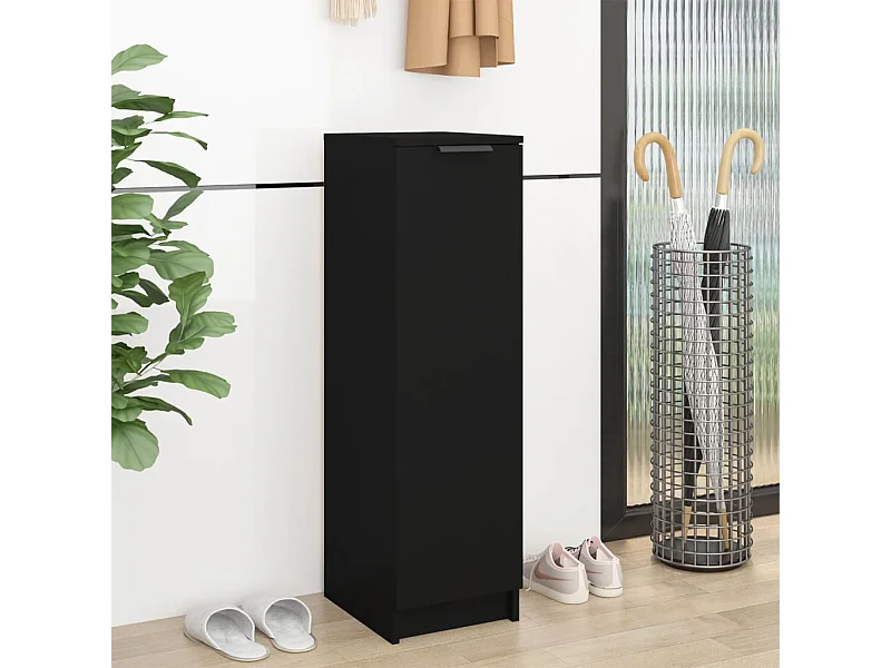 Armoire à chaussures noir 30x35x100 cm bois d'ingénierie
