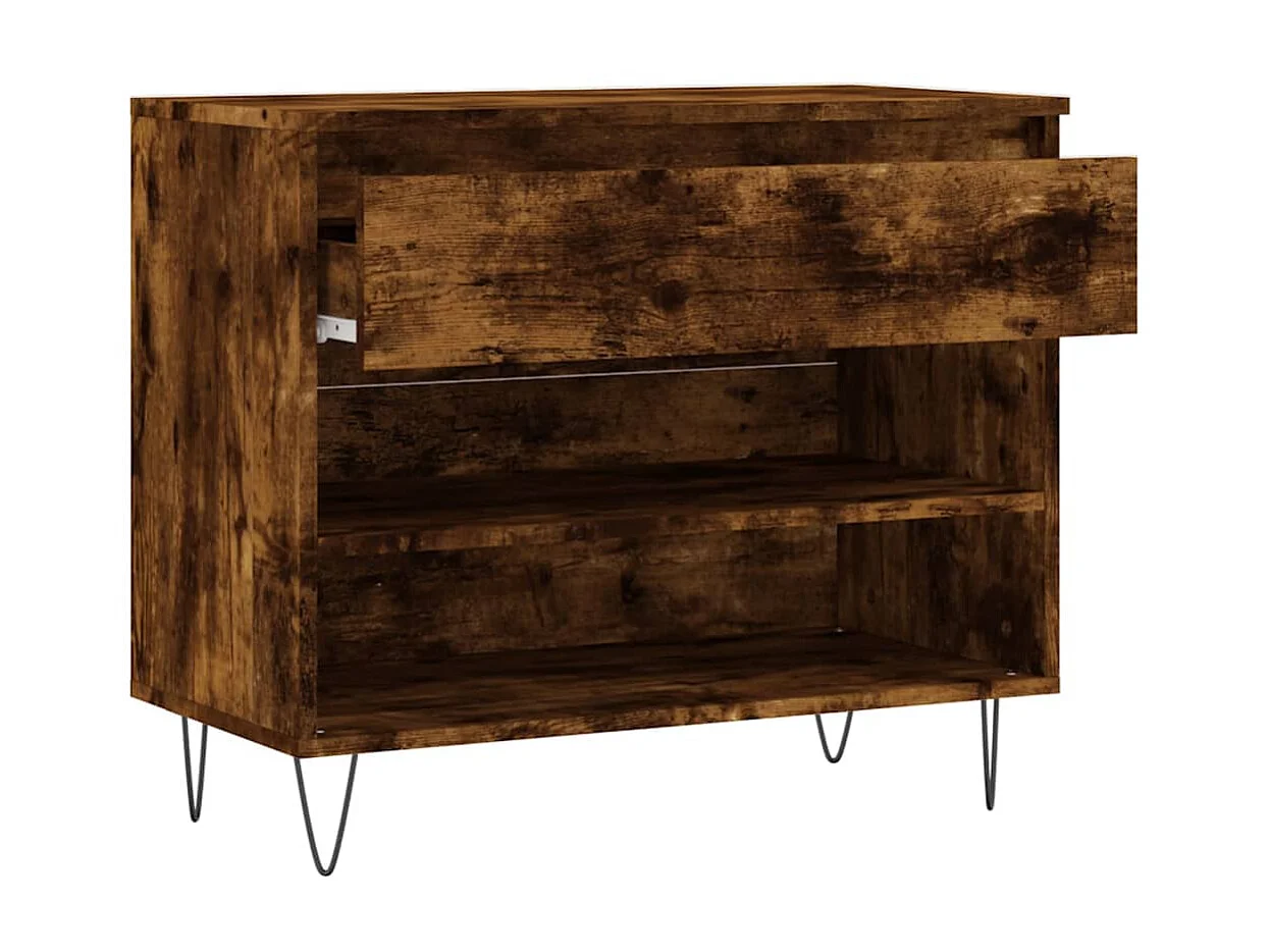 Armoire à chaussures Chêne fumé 70x36x60 cm Bois d'ingénierie