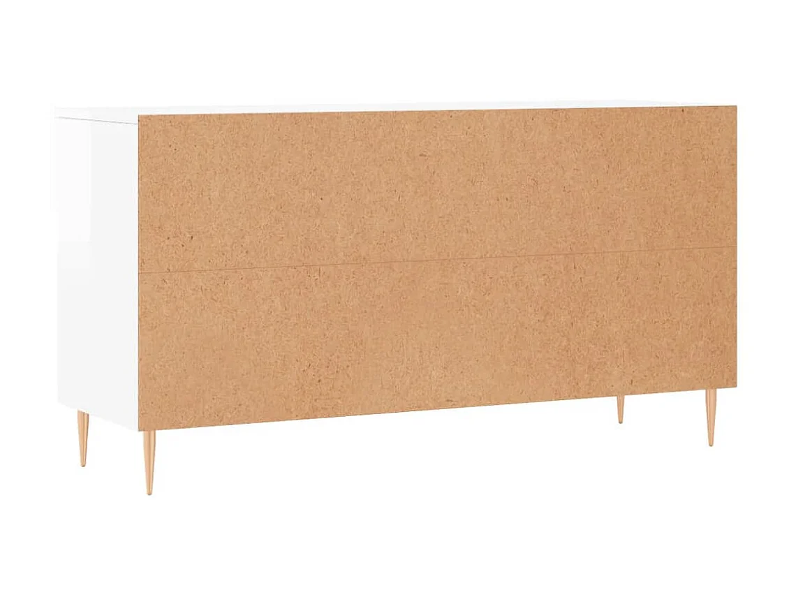 Banc à chaussures blanc brillant 102x35x55 cm bois d'ingénierie