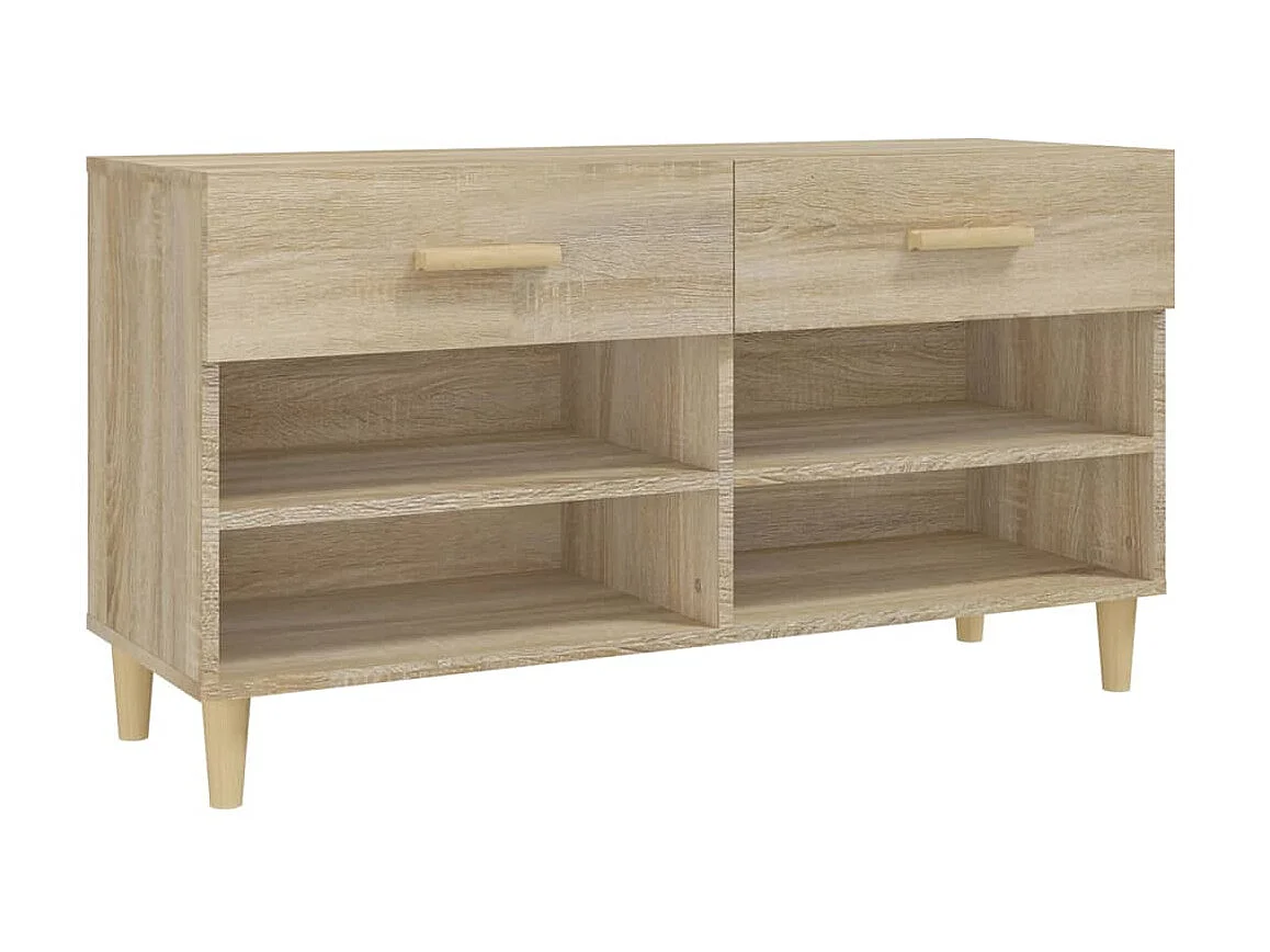 Sapateira carvalho Sonoma 102x35x55cm Madeira trabalhada
