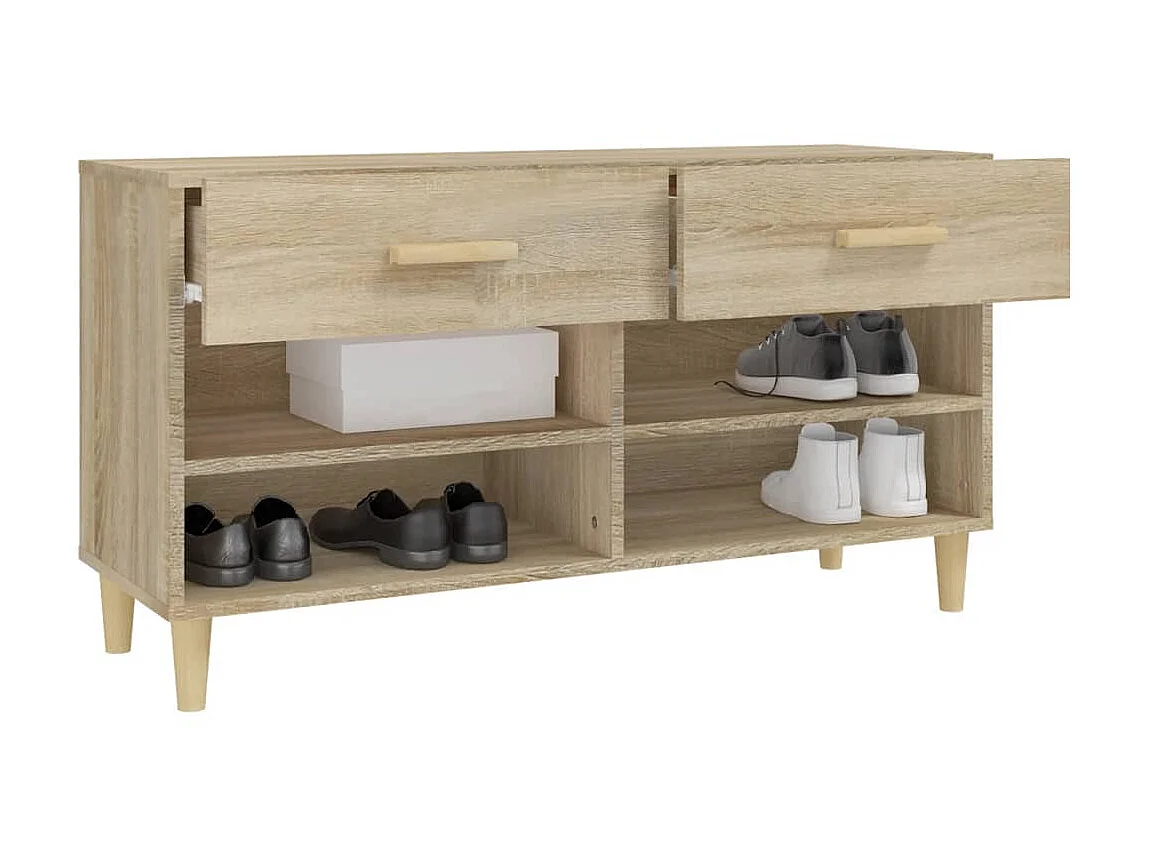 Sapateira carvalho Sonoma 102x35x55cm Madeira trabalhada