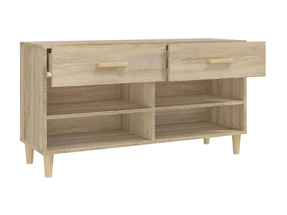 Sapateira carvalho Sonoma 102x35x55cm Madeira trabalhada