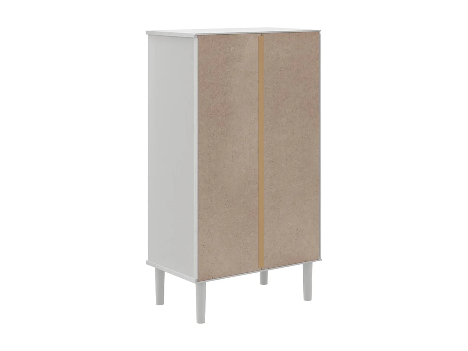 Armoire à chaussures SENJA aspect rotin blanc bois massif