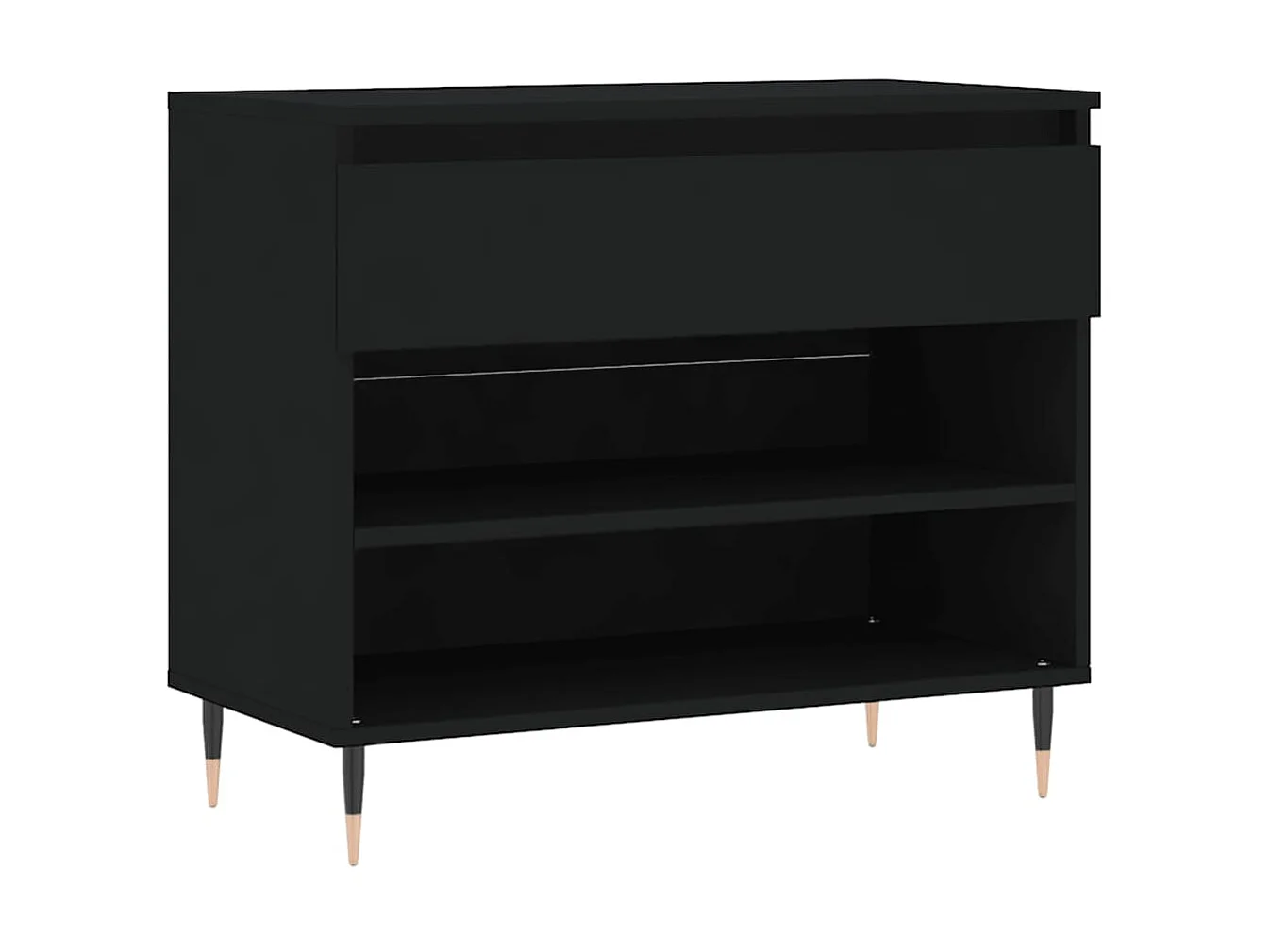 Schoenenkast Zwart 70x36x60 cm Bewerkt hout