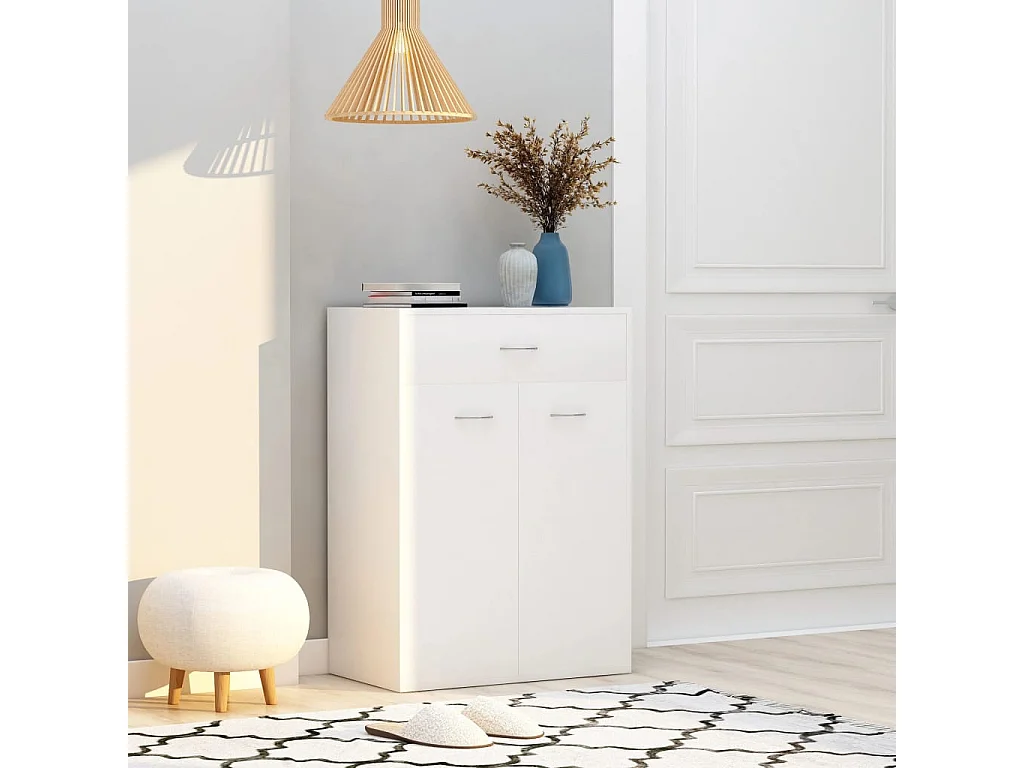 Sapateira Branco 60x35x84 cm Madeira trabalhada