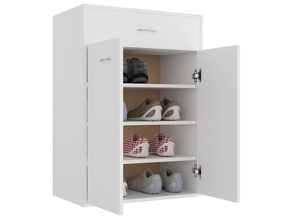 Sapateira Branco 60x35x84 cm Madeira trabalhada