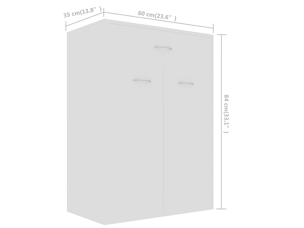 Sapateira Branco 60x35x84 cm Madeira trabalhada