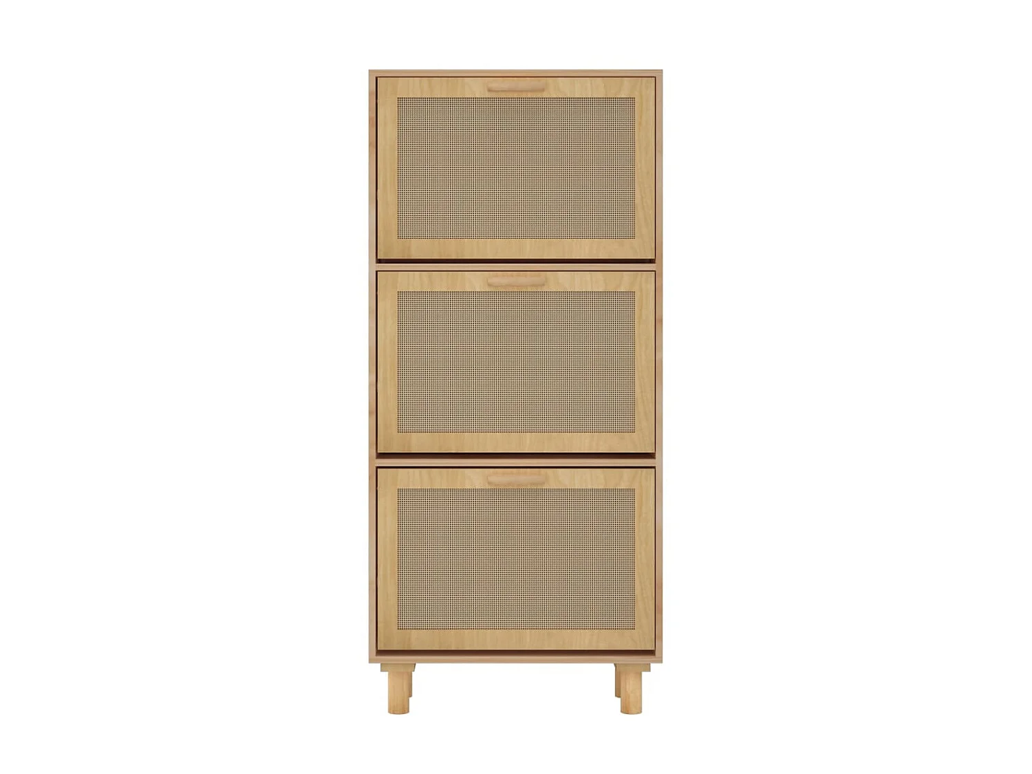 Armoire à chaussures Marron 52x25x115cm Bois d'ingénierie/rotin