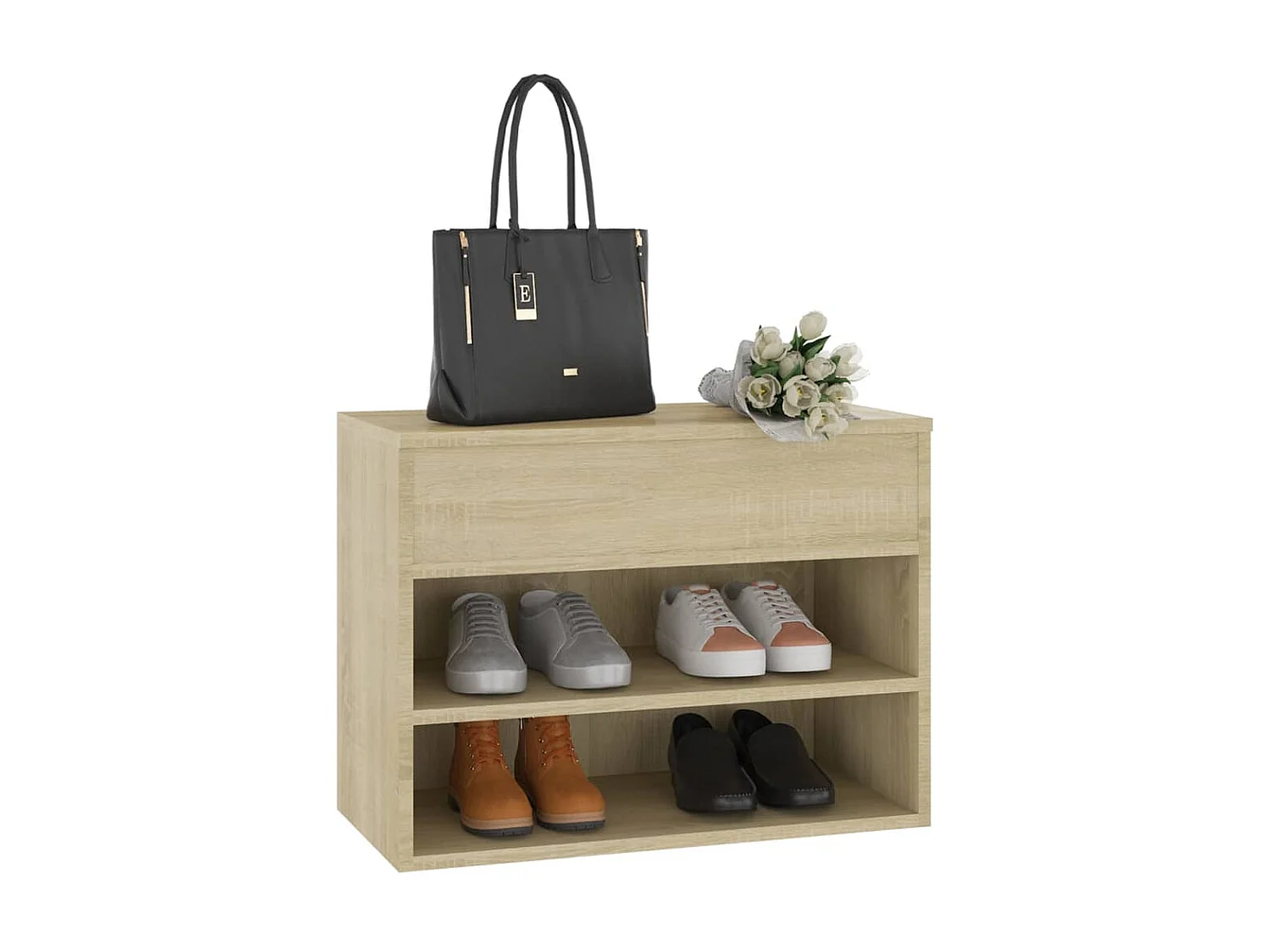 Schuhbank Sonoma-Eiche 60x30x45 cm Spanplatte