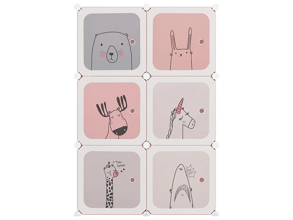 Mobile portaoggetti per bambini con 6 cubi Rosa PP