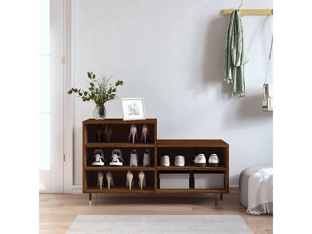 Scarpiera Rovere Marrone 60x35x92 cm in Legno Multistrato