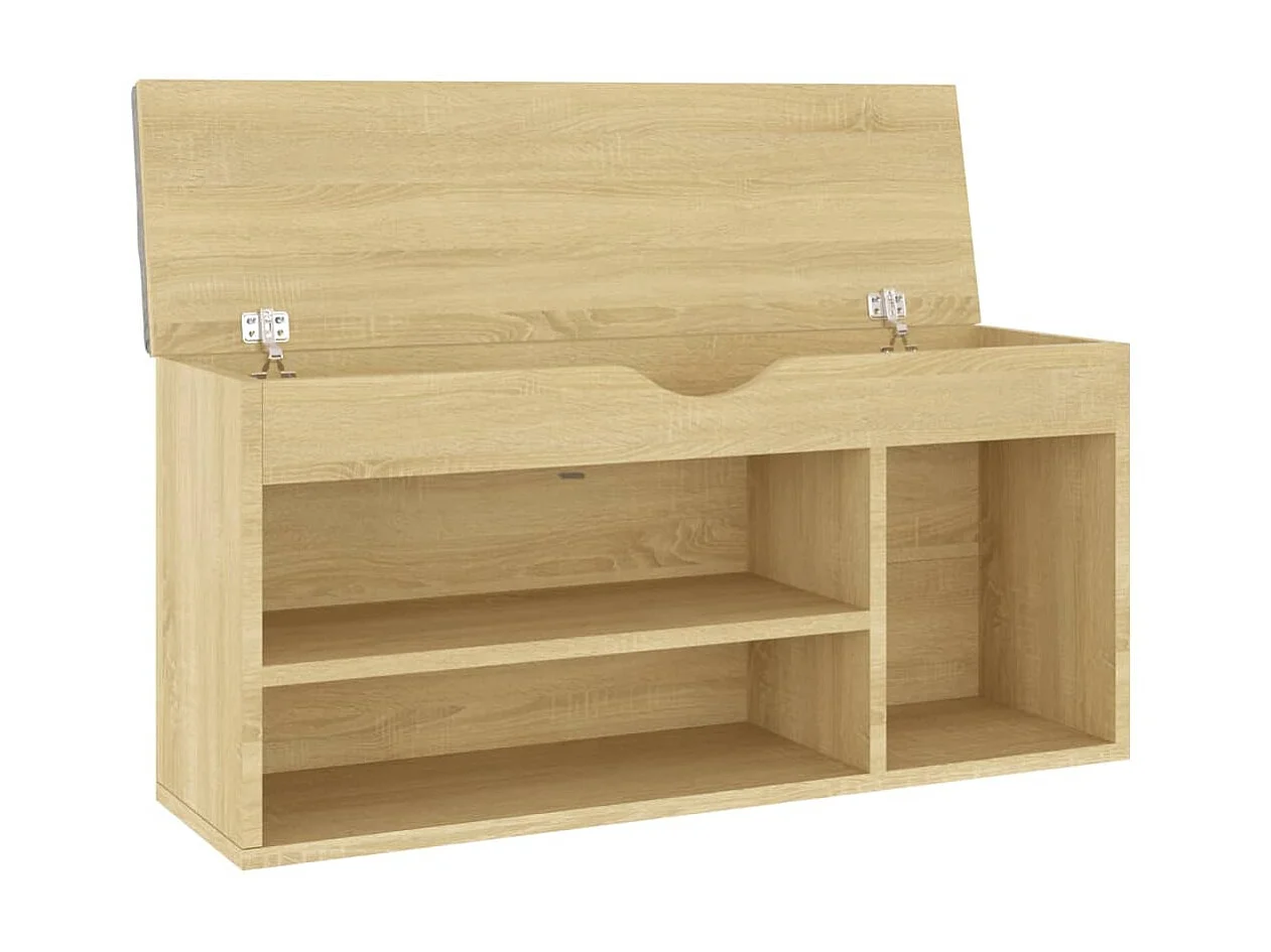 Cuscino per panca per scarpe Rovere Sonoma 104x30x49 cm Truciolato