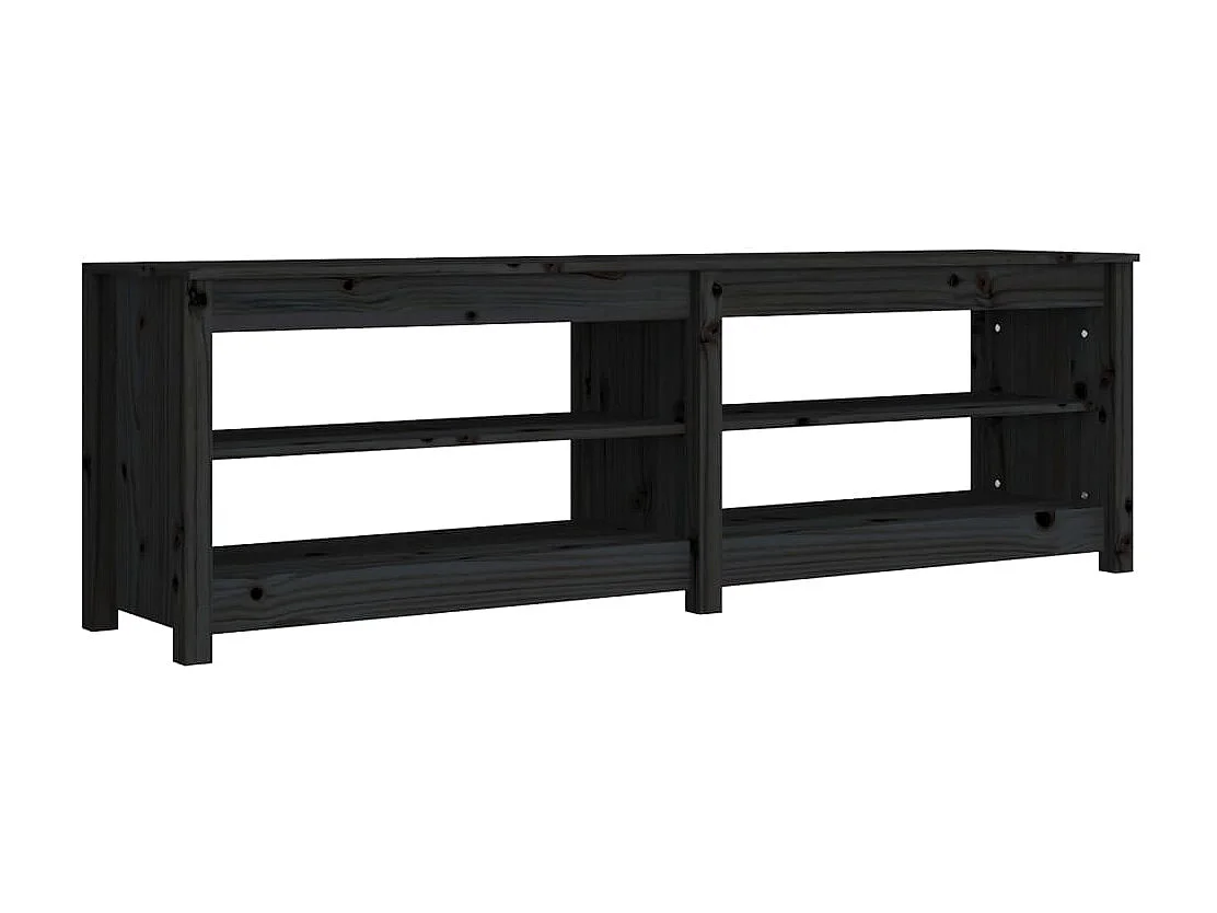 Schoenenbank Zwart 160x36,5x50 cm Massief grenenhout