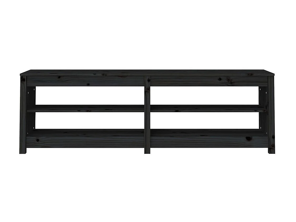 Schoenenbank Zwart 160x36,5x50 cm Massief grenenhout