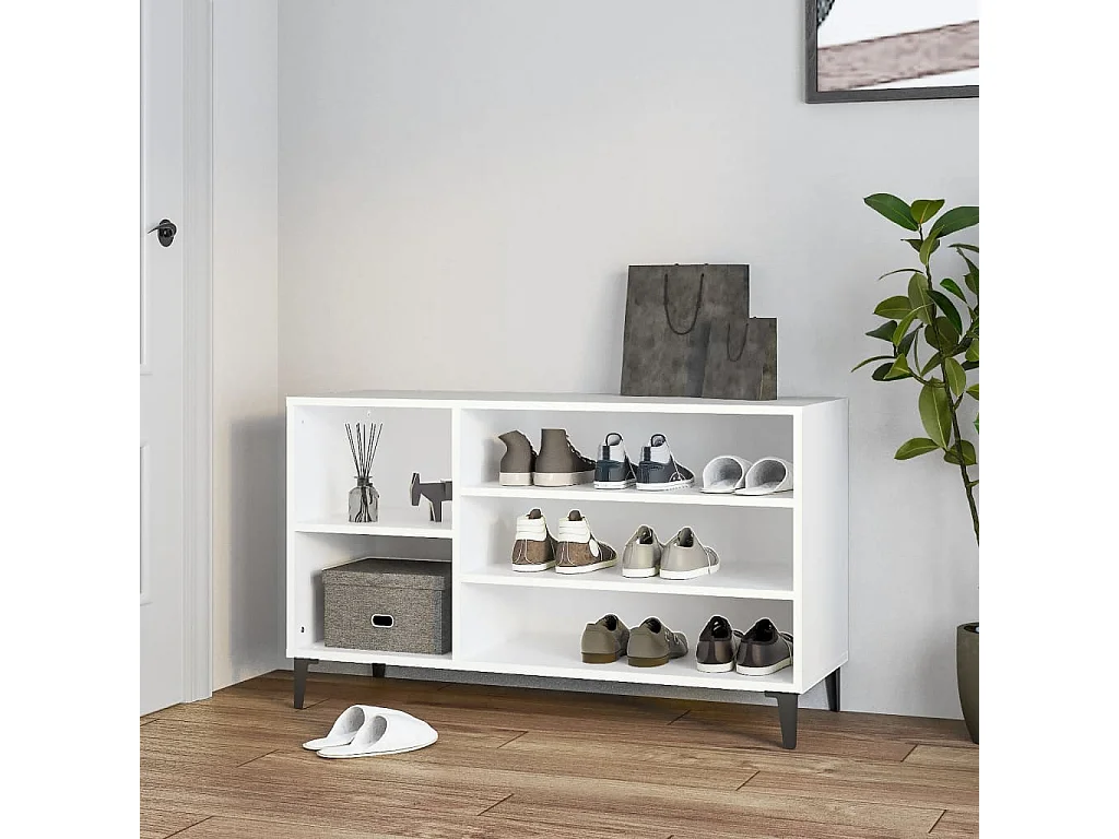 Armoire à chaussures Blanc 102x36x60 cm Bois d'ingénierie
