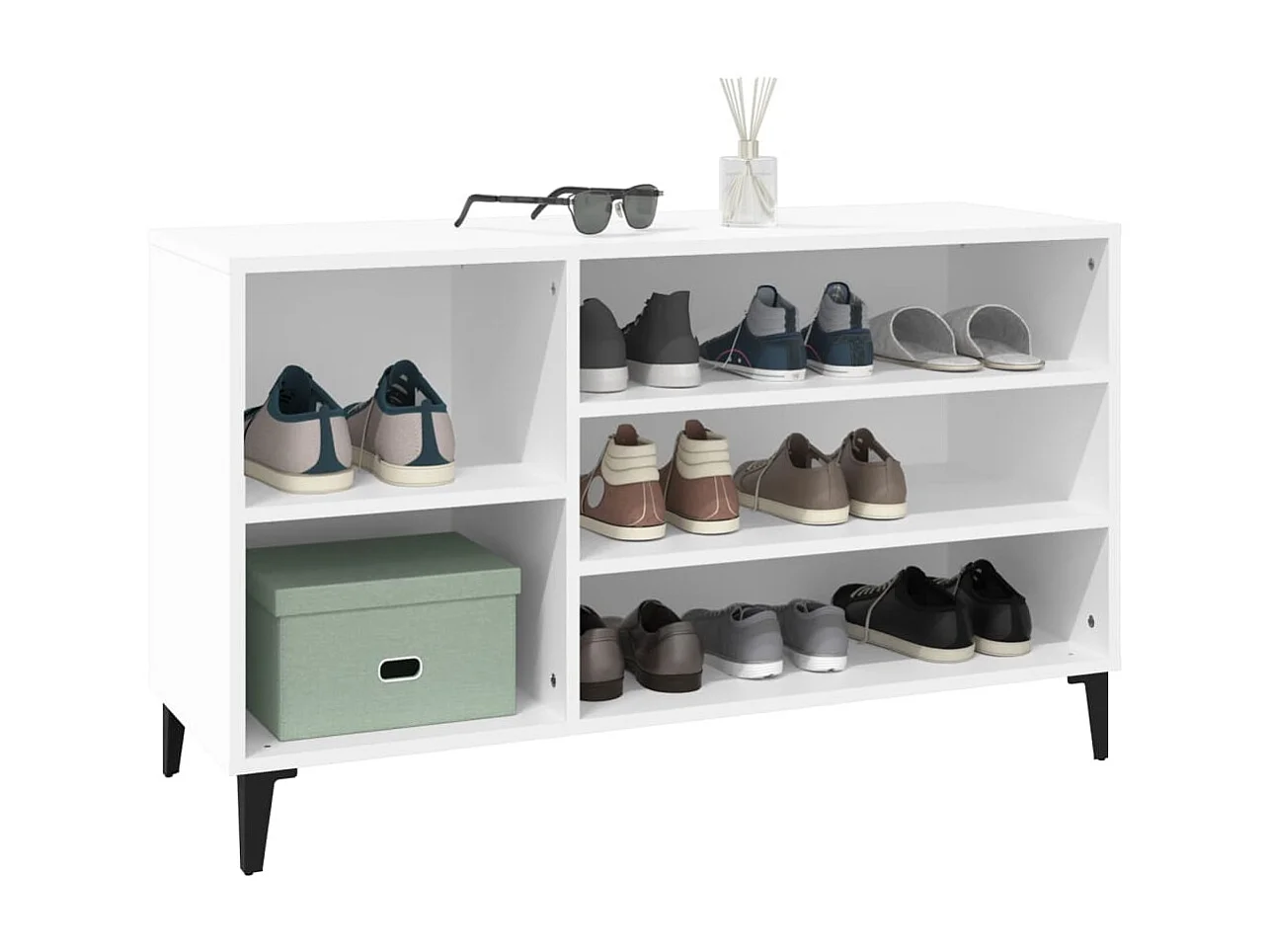 Armoire à chaussures Blanc 102x36x60 cm Bois d'ingénierie
