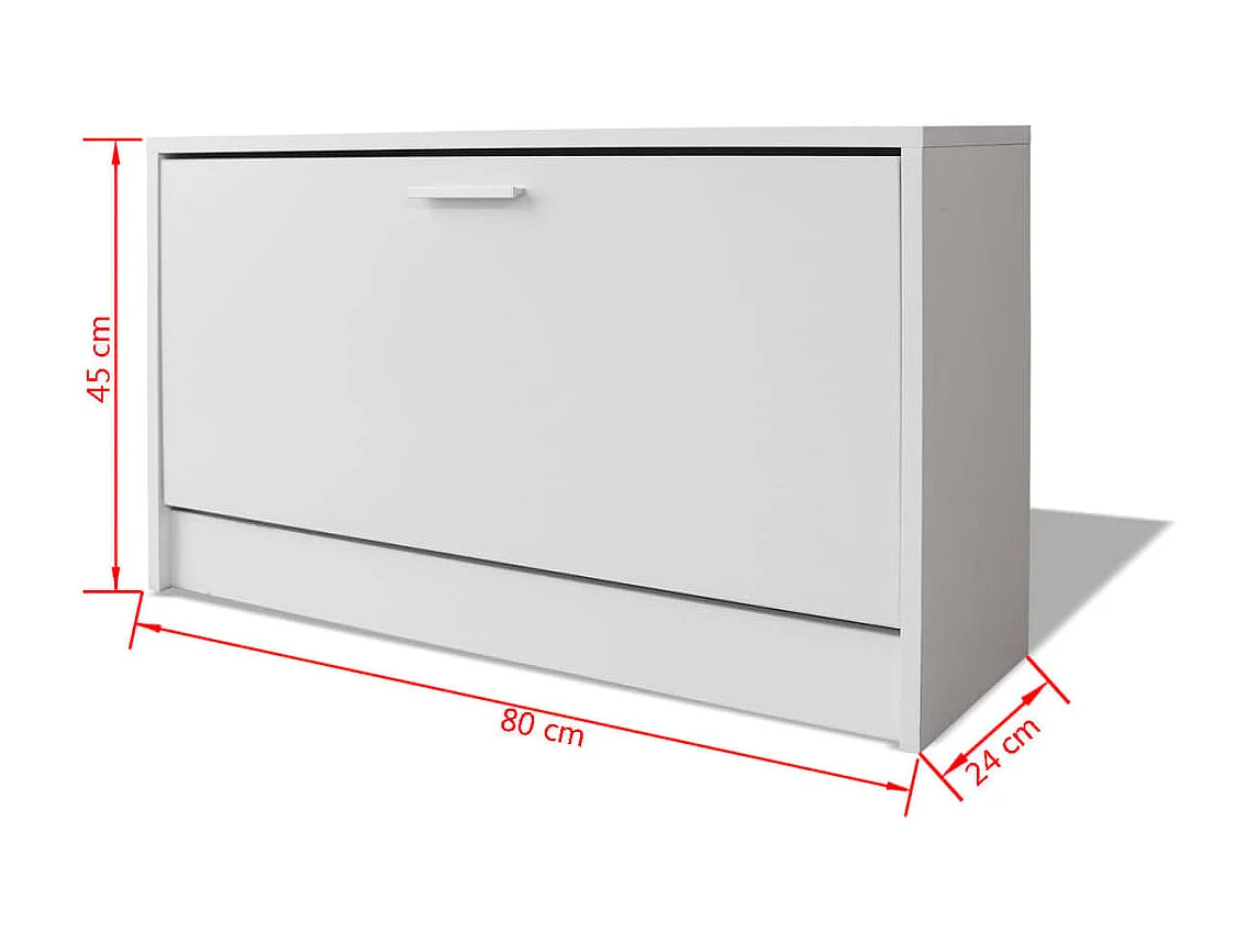 Panca per scarpe 80 x 24 x 45 cm Bianca