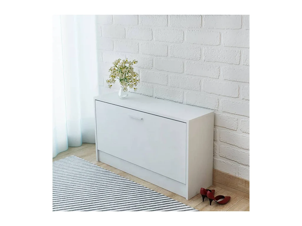 Banc à chaussures 80 x 24 x 45 cm Blanc