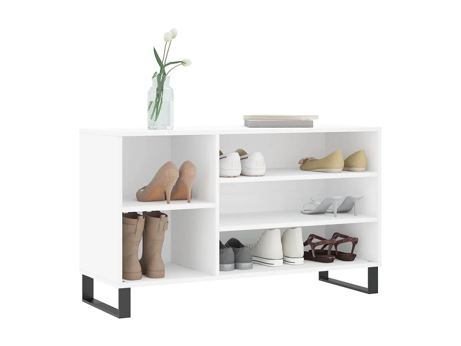 Armoire à chaussures Blanc 102x36x60 cm Bois d'ingénierie