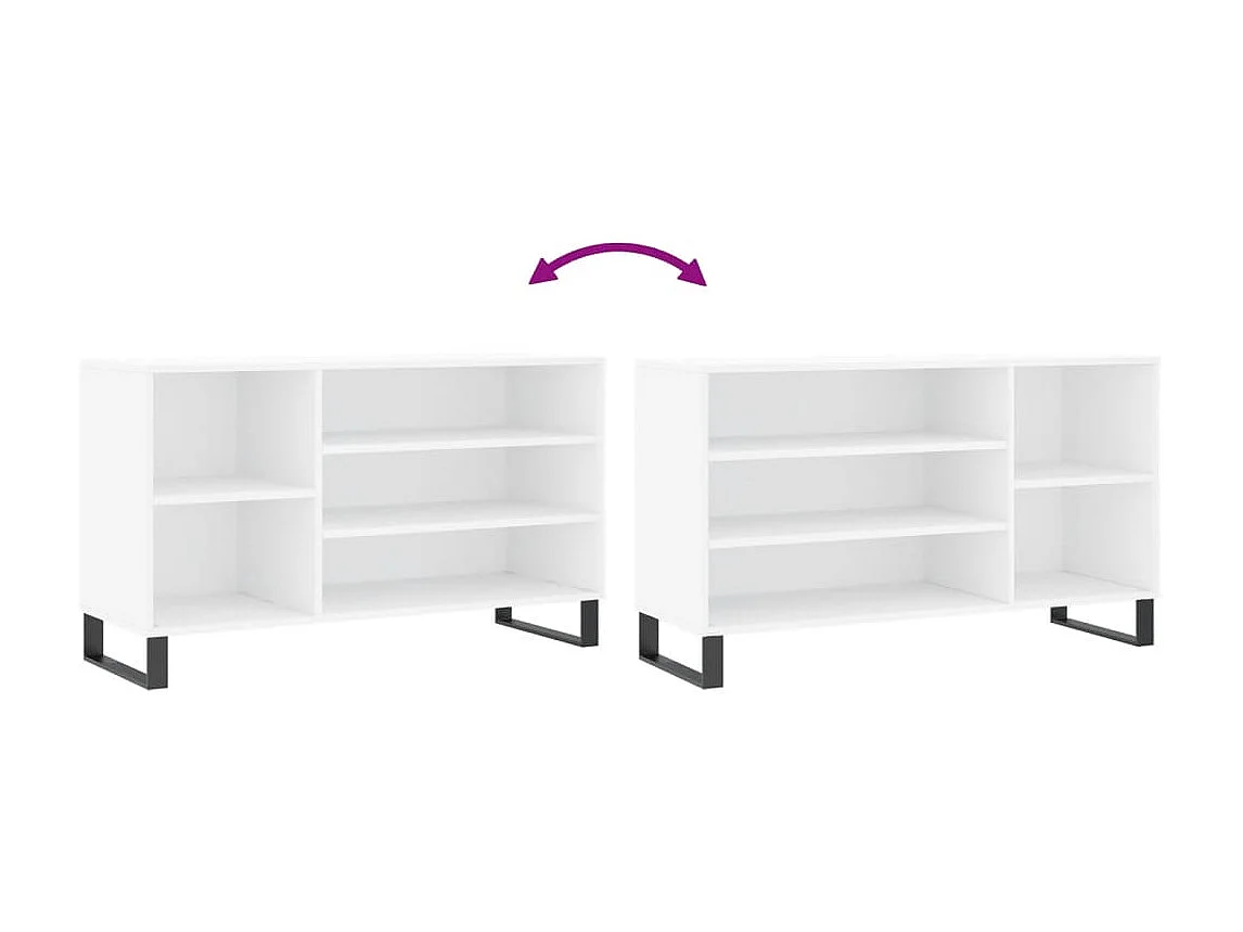 Armoire à chaussures Blanc 102x36x60 cm Bois d'ingénierie