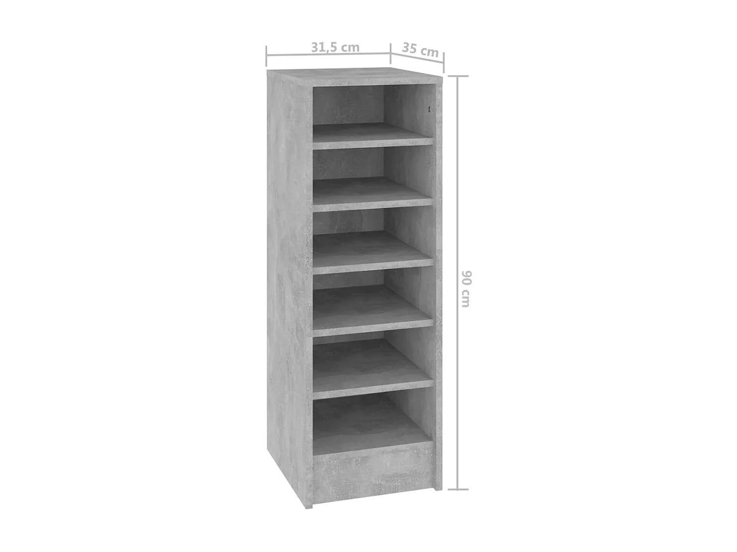 Armoire à chaussures Gris 31,5x35x90 cm Aggloméré
