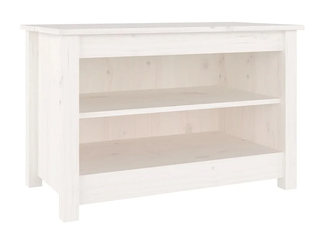 Panca per scarpe Bianca 70x38x45,5 cm Legno di pino massiccio