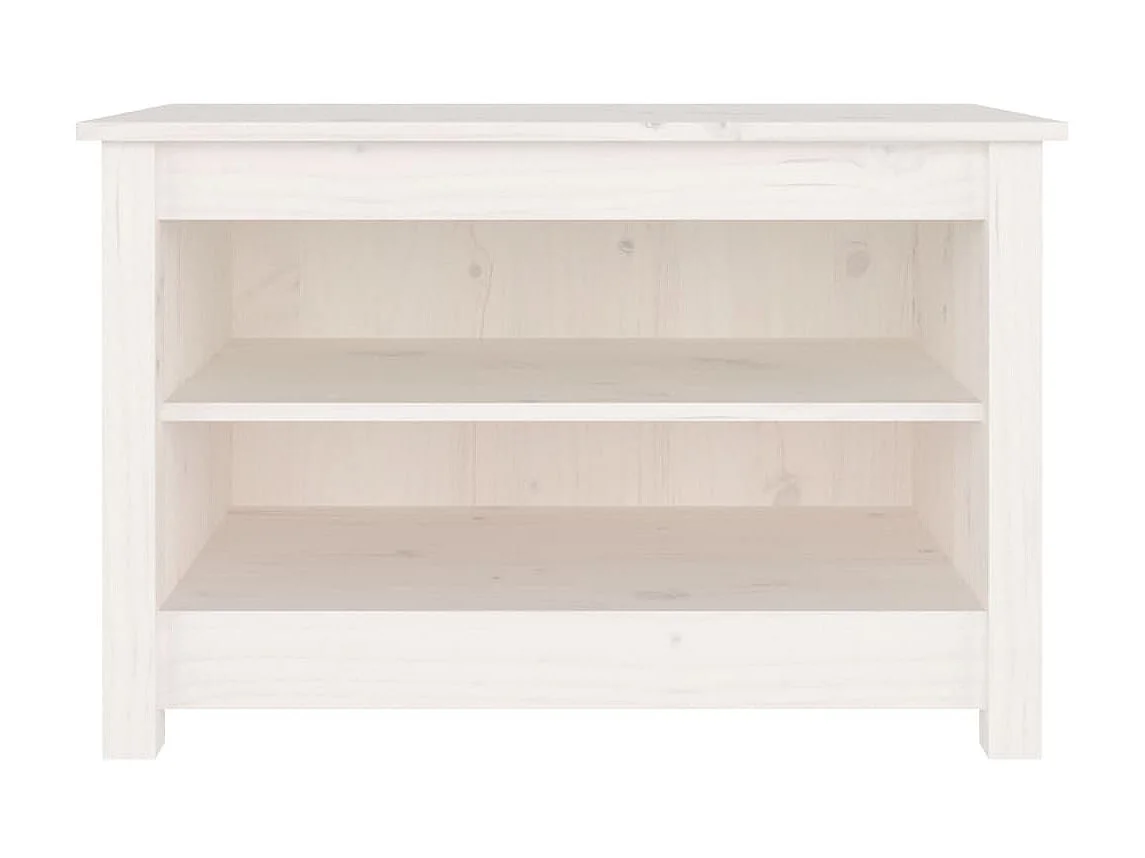 Panca per scarpe Bianca 70x38x45,5 cm Legno di pino massiccio
