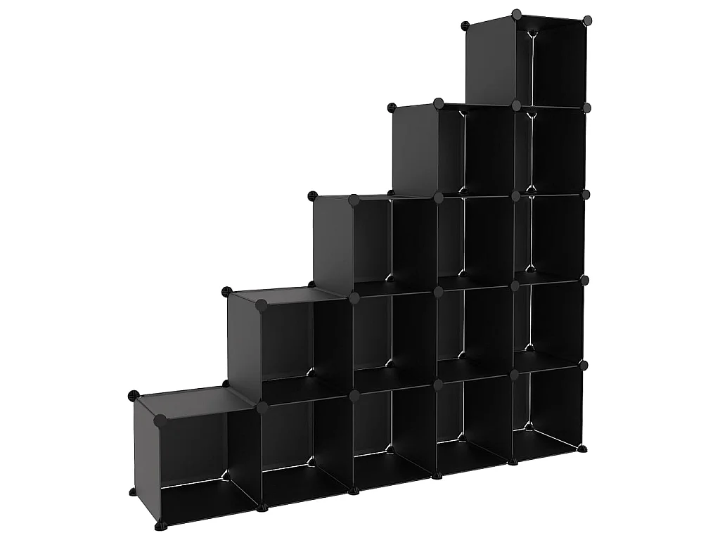 Cubos de armazenamento 15 unidades Preto PP