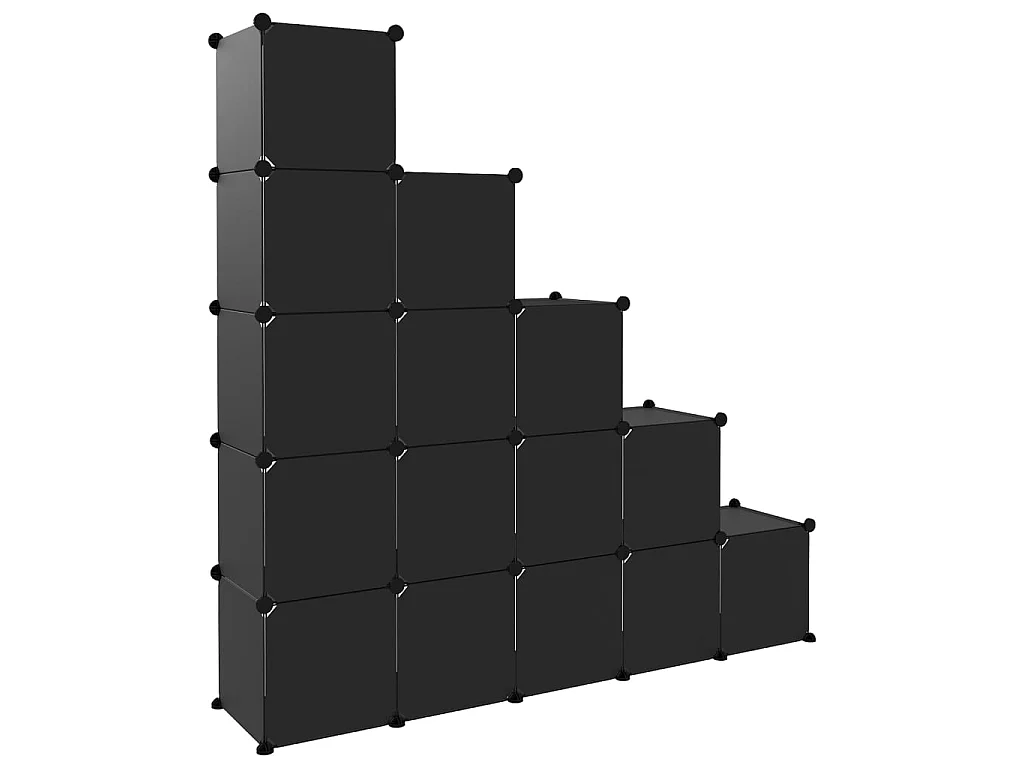 Cubos de armazenamento 15 unidades Preto PP