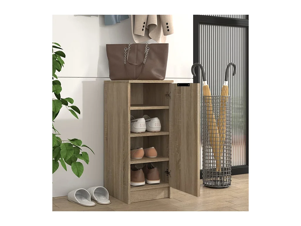 Schoenenkast Sonoma eiken 30x35x70 cm Bewerkt hout