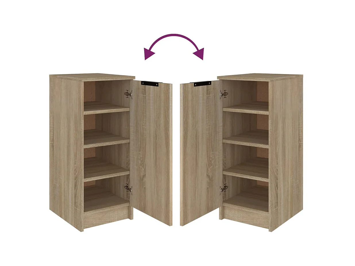 Schoenenkast Sonoma eiken 30x35x70 cm Bewerkt hout