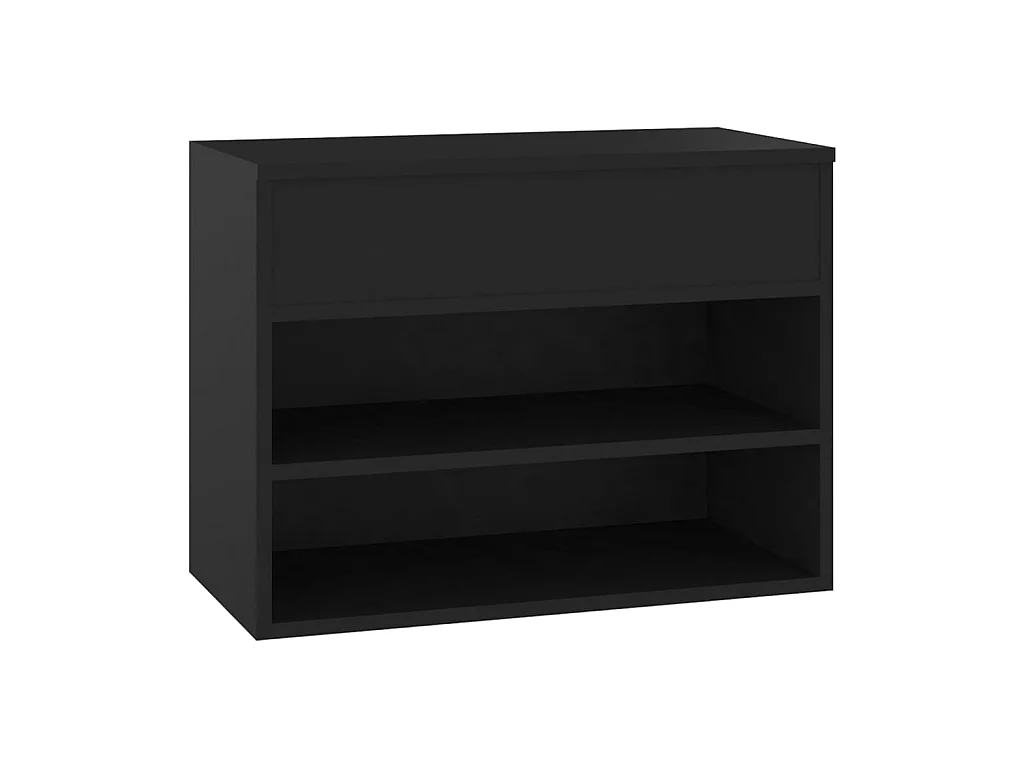 Banc à chaussures Noir 60x30x45 cm Aggloméré