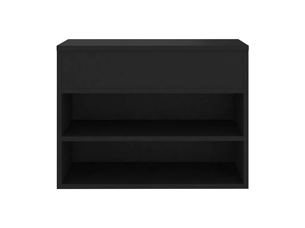 Banc à chaussures Noir 60x30x45 cm Aggloméré