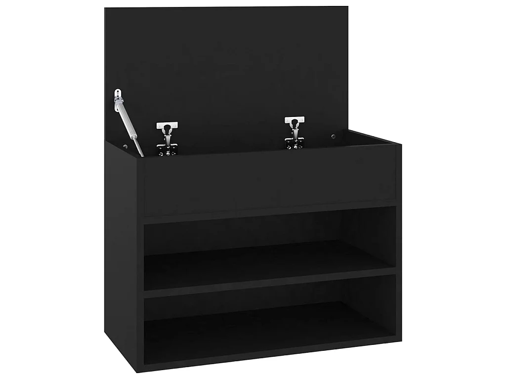 Banco para sapatos Preto 60x30x45 cm Aglomerado