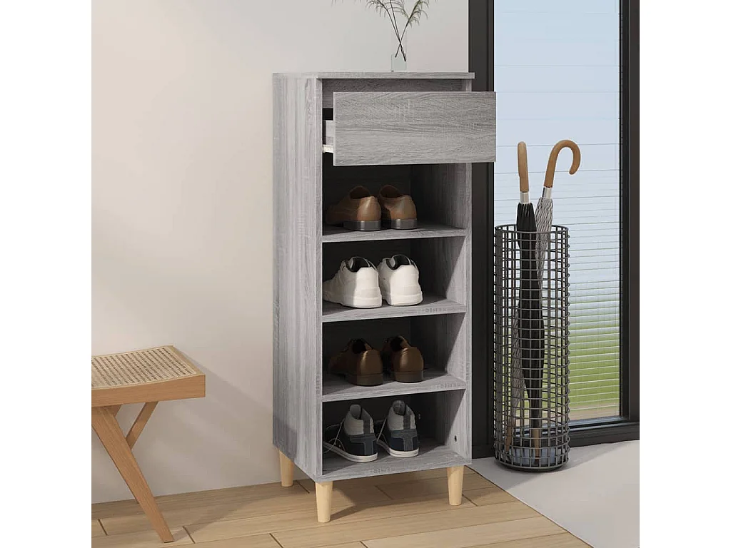 Armoire à chaussures Sonoma gris 40x36x105 cm Bois d'ingénierie